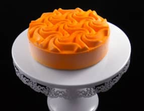 Entremets abricots et Namelaka au chocolat blanc