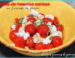 Poêlée de tomates cerises au fromage de chèvre