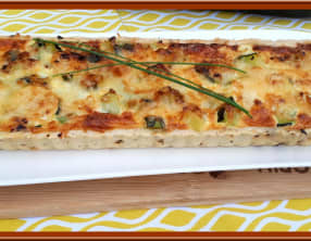 Tarte aux courgettes et poulet rôti