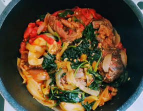 Romazava au boeuf et aux brèdes mafane