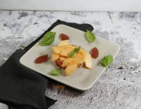 Tartare de jambon et tomate au melon gelée de porto