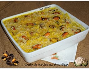 Gratin de moules au chou-fleur