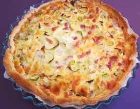 Quiche aux poireaux et lardons