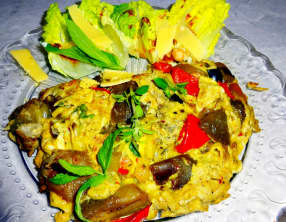 Omelette à la ratatouille gouda menthe