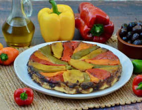 Tarte tatin aux poivrons et à la tapenade