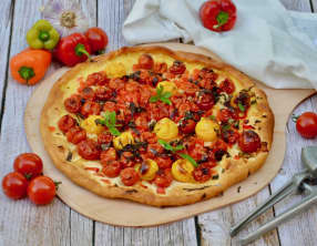 Tarte tomates cerises et poivrons