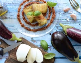 Roulades d'aubergines et mozzarella