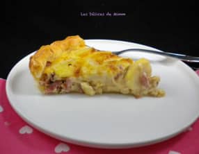 Quiche au camembert, pommes et lardons