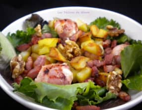 Salade de chèvre chaud aux lardons et ma vinaigrette maison