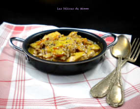 Emincé de poulet aux lardons