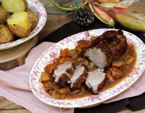 Filet mignon de porc au cognac et mirabelles