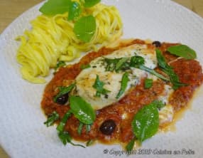 Filets de poulet mozzarella et sauce tomate