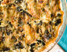 Quiche aux poireaux et Munster au cumin