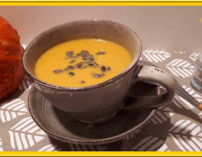 Velouté de potimarron, carottes au lait de coco