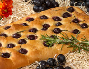 Focaccia aux raisins ou schiacciata con l’uva