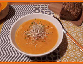 Velouté de Butternut, Patate douce et Quinoa