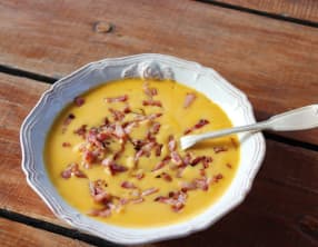 Velouté de potimarron régressif à la vache qui rit