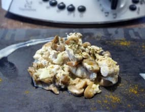 Dinde à la crème et au curry Weight Watchers au thermomix, préparée en 5 minutes.