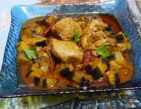 Tajine de poulet aux aubergines et carvi
