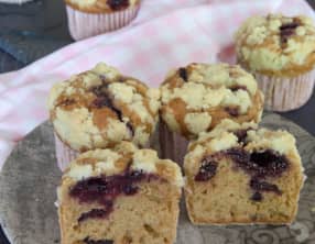 Le muffin aux cranberries fourré et son crumble