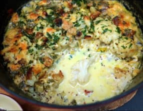 Gratin de chou-fleur à la moutarde