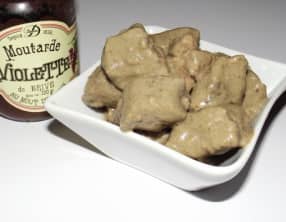 Bœuf à la moutarde violette et au vin blanc