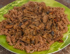 Pâtes aux cèpes et aubergines