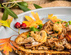 Croûte aux champignons à la Stroganoff