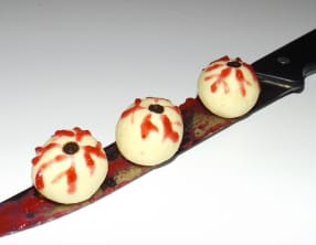 Truffes yeux globuleux au chocolat blanc