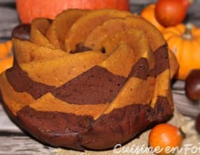 Cake marbré chocolat, potimarron et épices