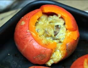 Potimarrons farcis aux champignons et au cantal