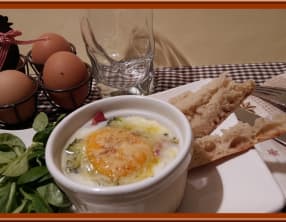 Œuf cocotte à la Coppa et Brocolis
