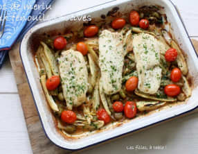 Dos de merlu aux fenouils et olives