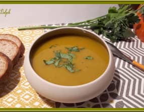 Soupe de potimarron et lentilles Corail
