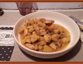 Poulet aux pommes de terre et cheddar