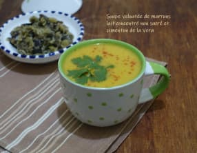 Velouté de châtaignes-lait concentré non sucré et paprika fumé