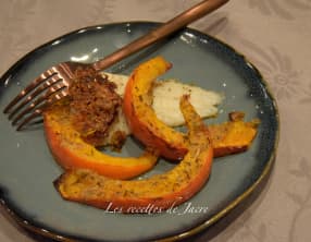 Potimarron roti au four et poisson en papillote