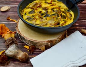 Omelette aux champignons des bois