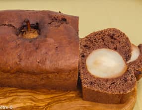 Gâteau du matin au chocolat et aux poires entières