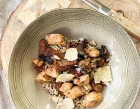 Poulet, tomates séchées et parmesan