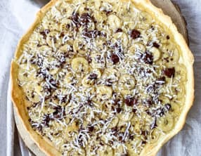 Tarte banane chocolat noix de coco
