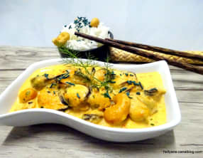 Moules à la sauce satay coco