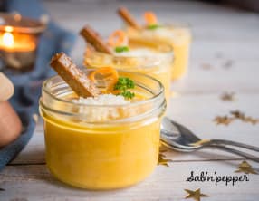 Crème de potimarron et tofu épicé