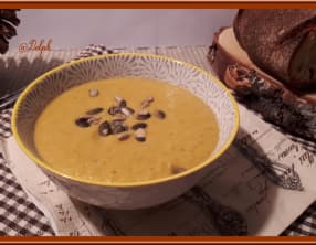 Velouté de carottes, lentilles corail et céleri-branche