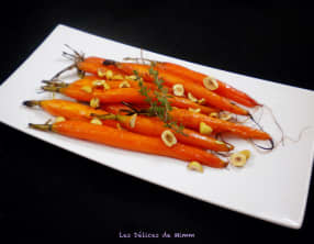 Carottes rôties au miel, au thym et aux noisettes