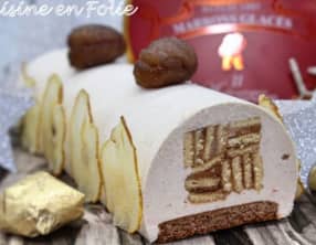Bûche poire-marrons