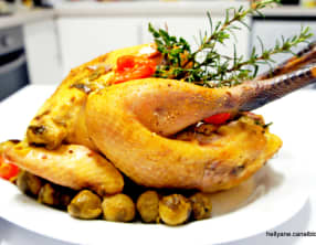 Pintade de ferme au foie gras