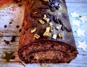 Bûche chocolat caramel