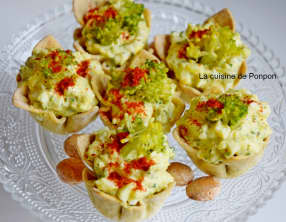 Amuse bouche salade de brocoli, végétarien
