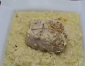 Paupiettes de veau et riz à la cancoillotte et raclette